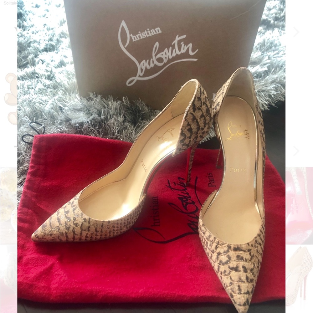 Authentic Christian Louboutin Iriza cork 100mm BARELY USED - Picture 4 of 7